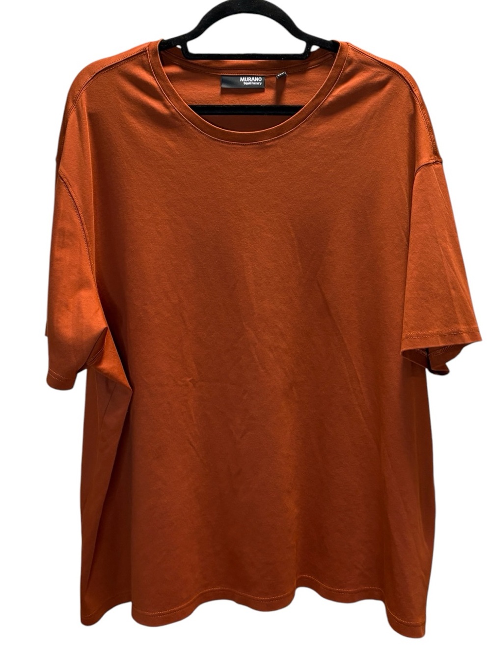 Murano Men's Liquid Luxury Rust Orange Short Sleeve Crewneck Tee